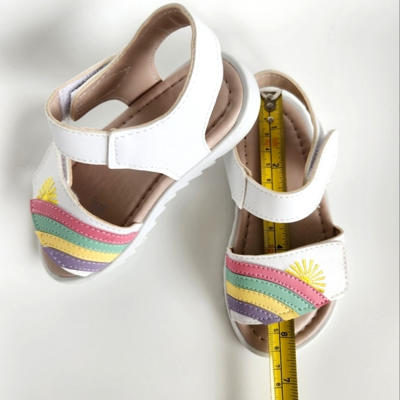 3T Size EU:24/US:8 Toddler Girls Summer White Sandals with Rainbow Embroidery - Picture 6 of 12